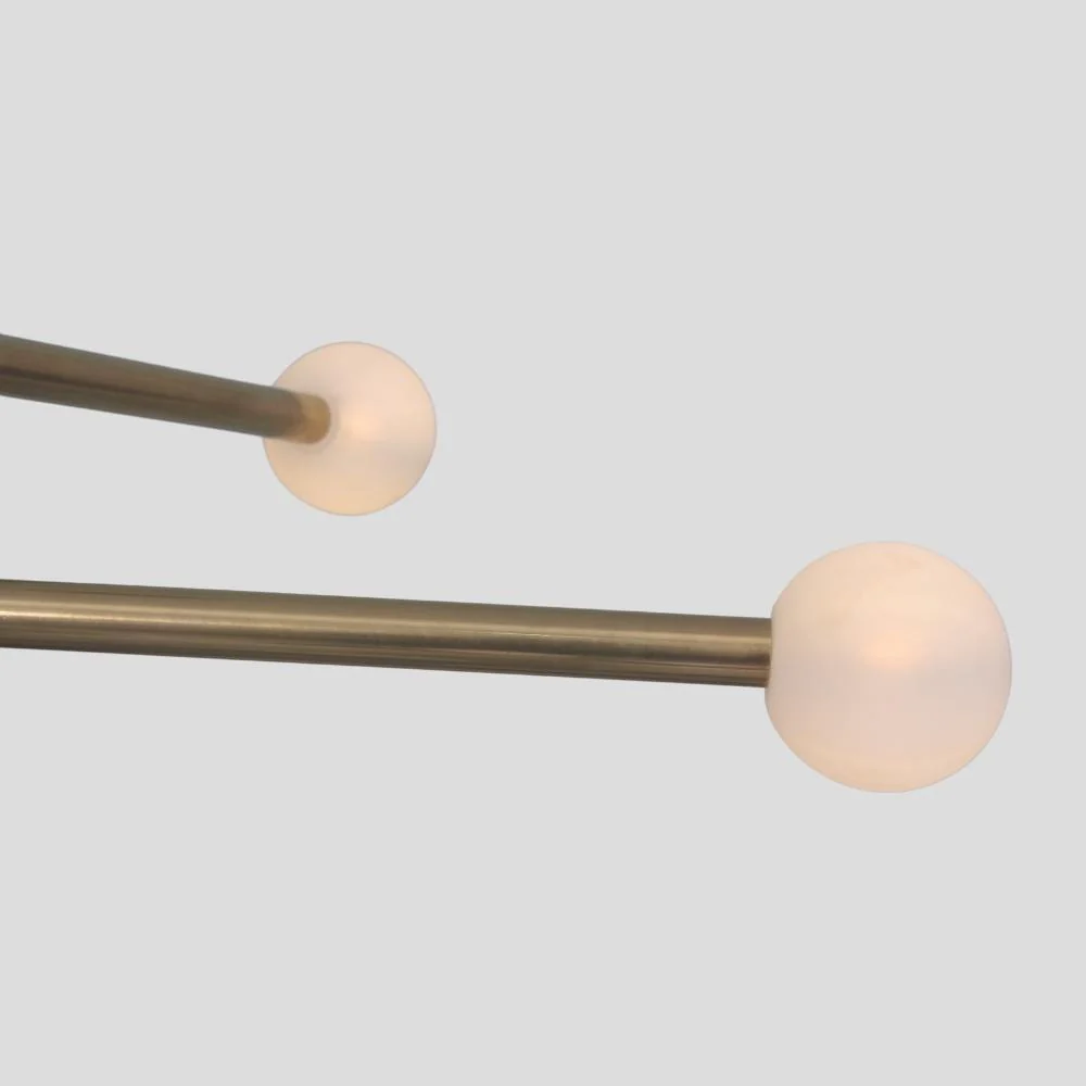 Brass Chandelier Ceiling Light Glass Globe - 4 Light Dining Room - Image 9