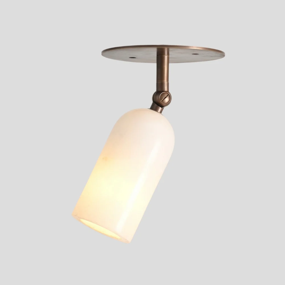 Alabaster Spot Light - Brass Adjustable Flush Mount - Image 5