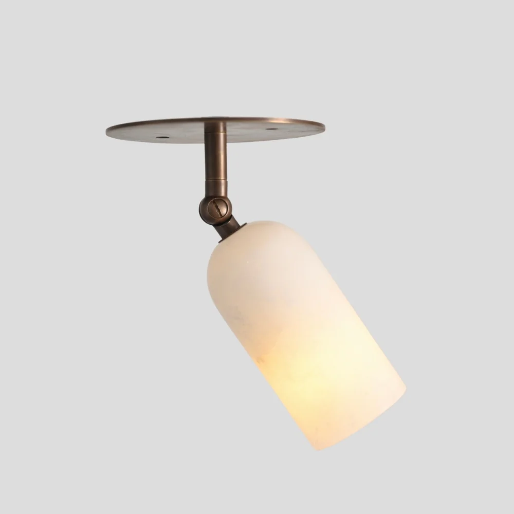 Alabaster Spot Light - Brass Adjustable Flush Mount - Image 6