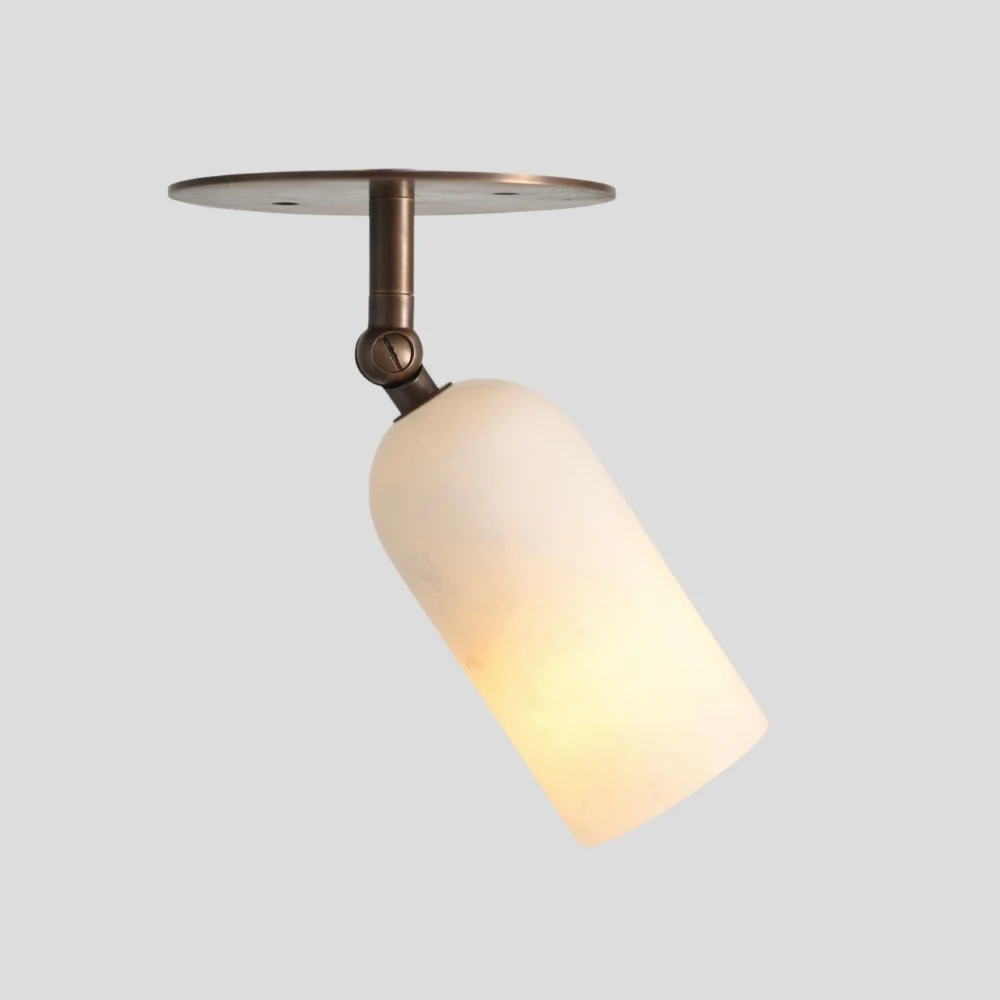 Alabaster Spot Light - Brass Adjustable Flush Mount - Image 7