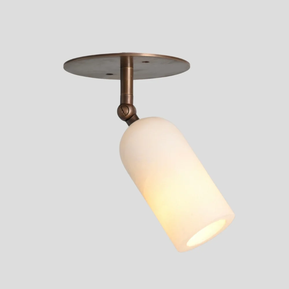 Alabaster Spot Light - Brass Adjustable Flush Mount - Image 8
