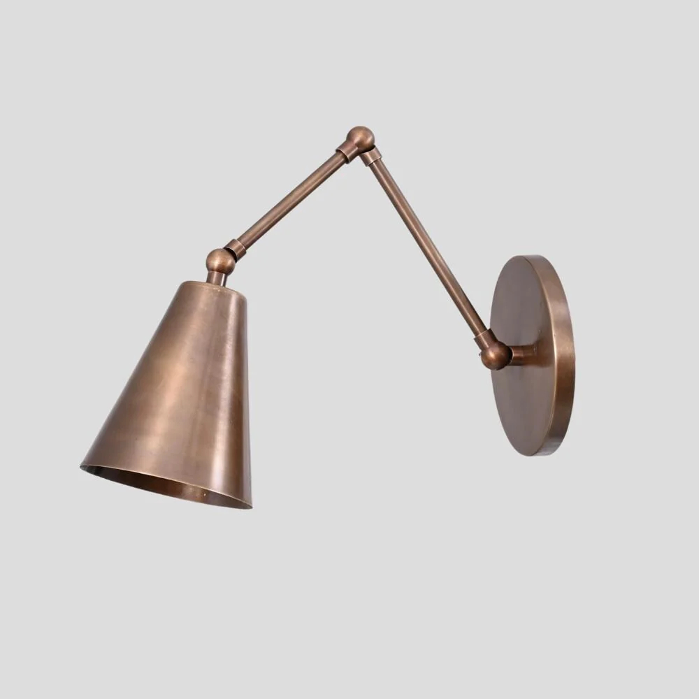 Articulated Brass Wall Sconce - Mid Century Lamp - Image 3