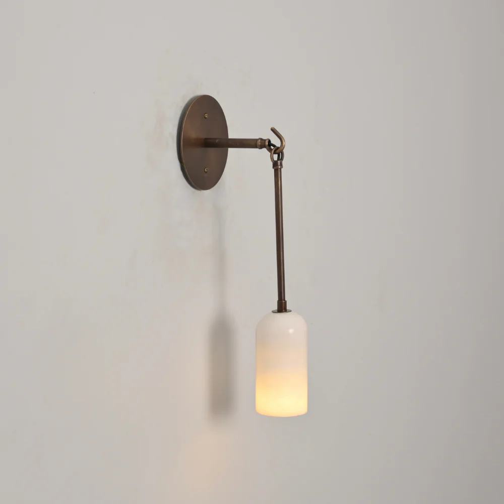 Brass Suspended Alabaster Sconce - Marble Wall Lamp - Image 3