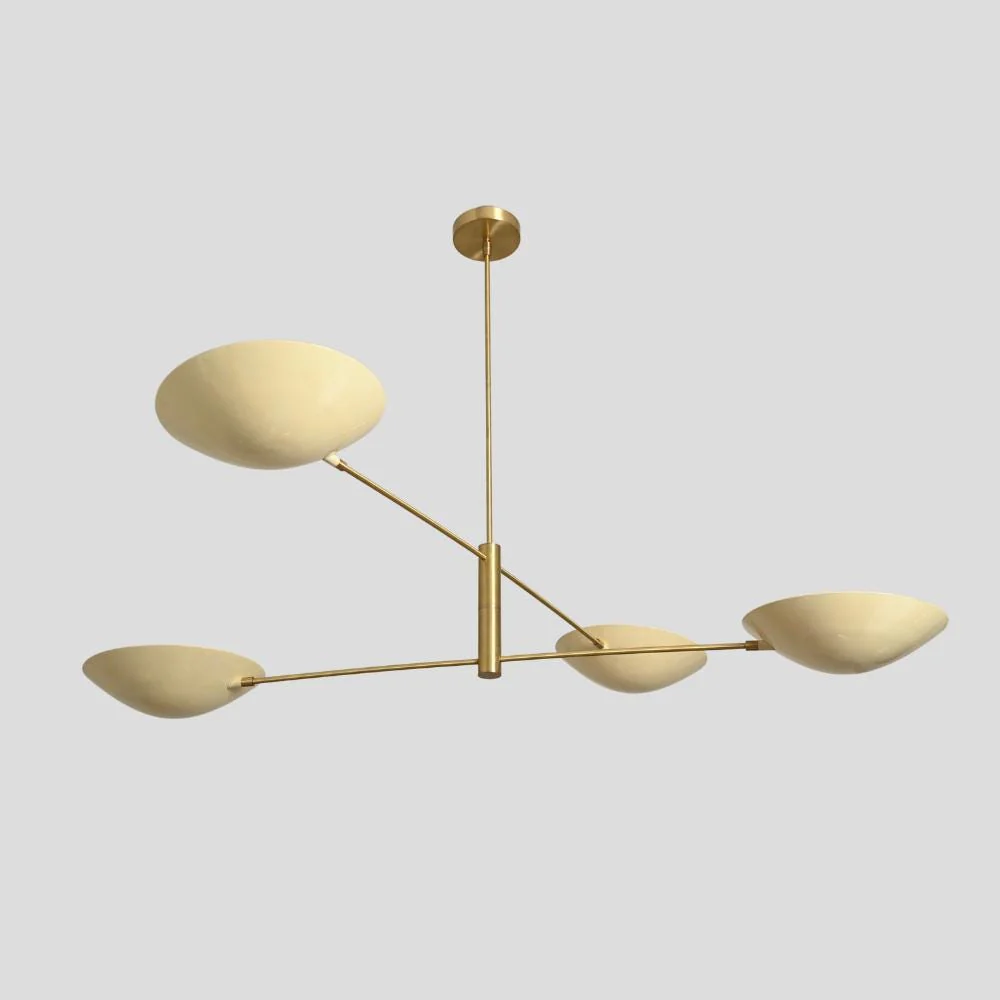 Ceiling Light White Cream Starburst - Brass Chandelier - Image 3