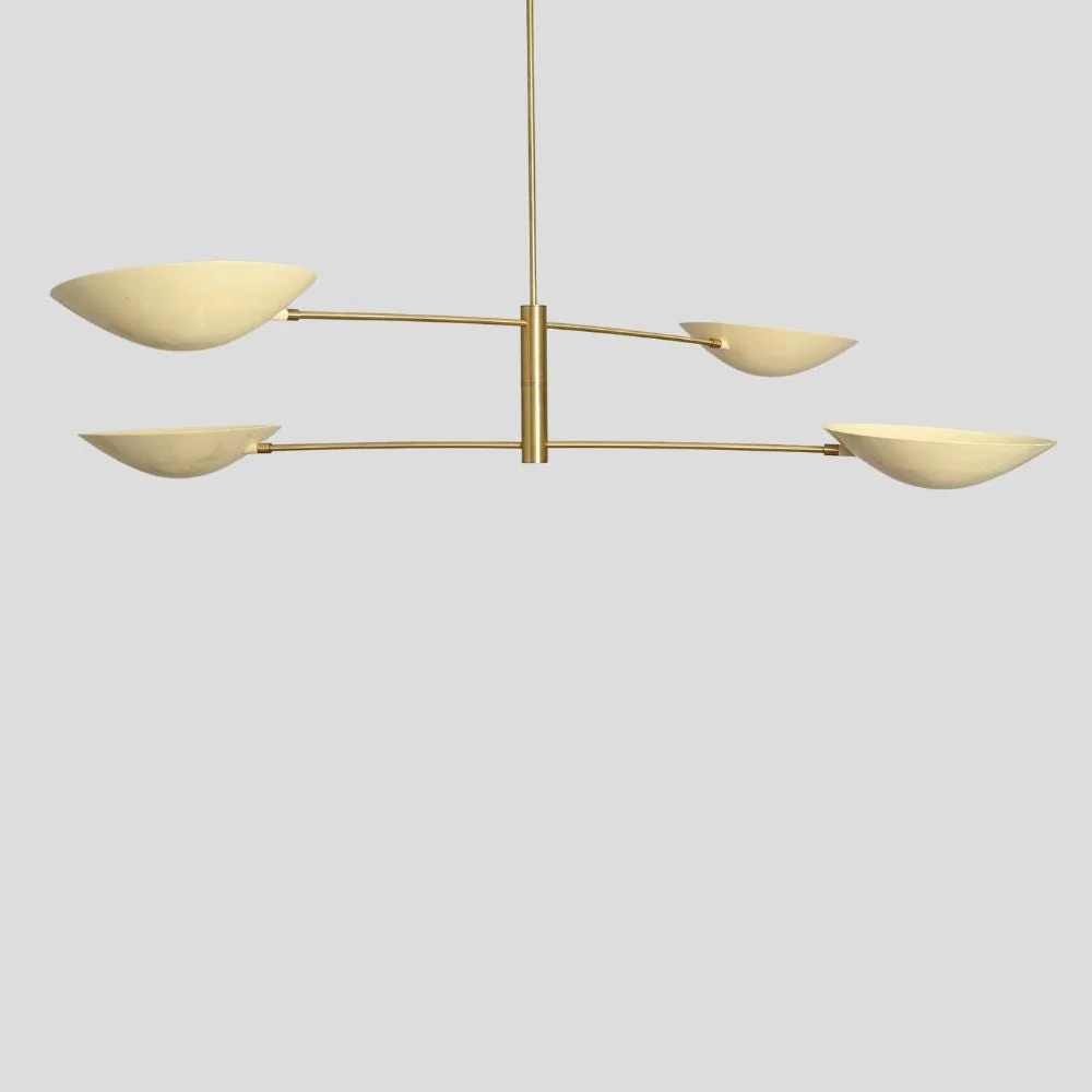 Ceiling Light White Cream Starburst - Brass Chandelier - Image 4