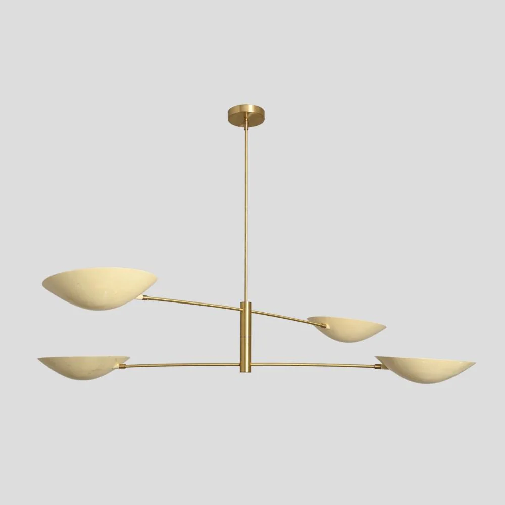 Ceiling Light White Cream Starburst - Brass Chandelier - Image 5