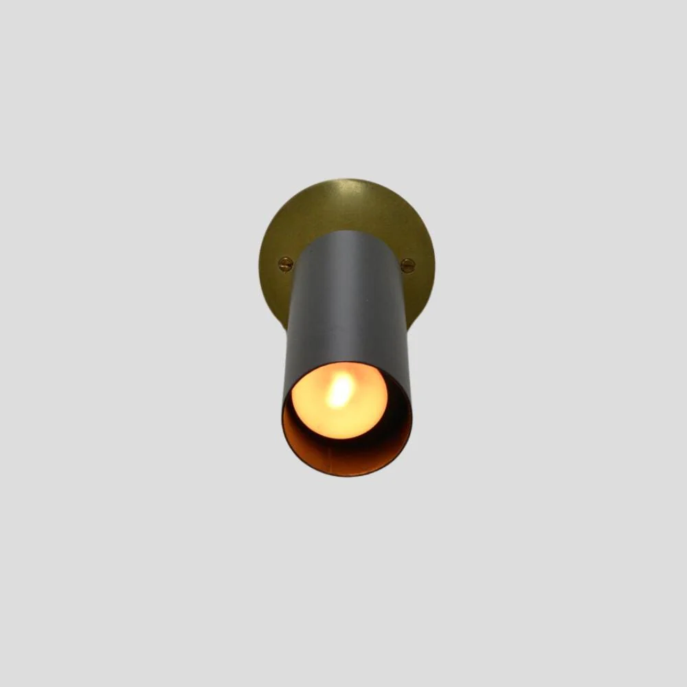 Cylinder Brass Wall Sconce - Minimalist Vanity Light - Image 3