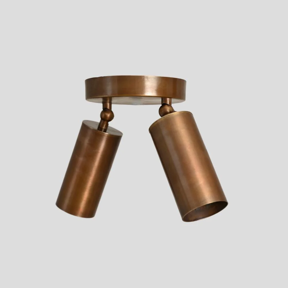 Double Brass Spot Light - Adjustable Flush Mount - Image 3