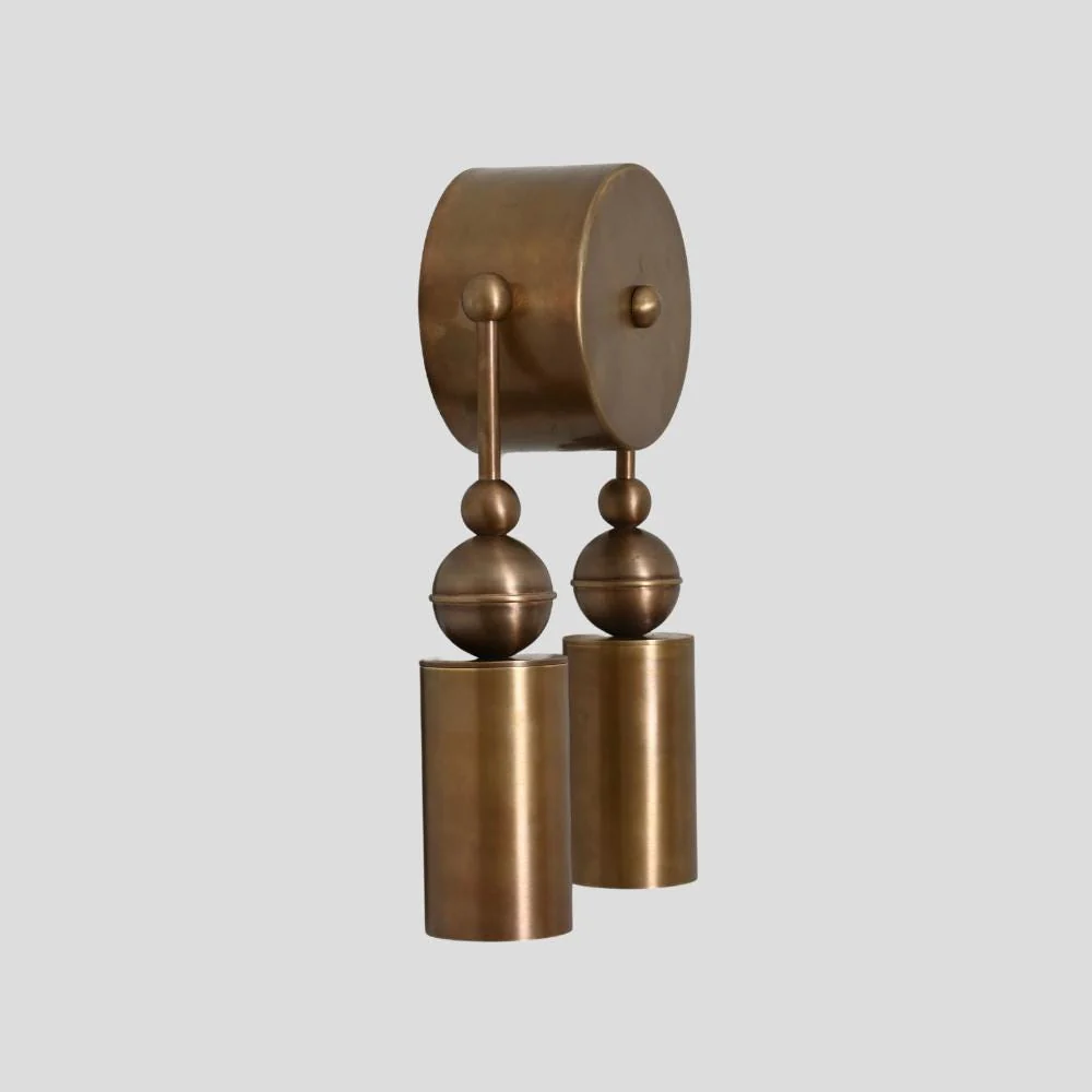 Double Brass Wall Sconce - 1950s Modern Wall Lamp - Image 3