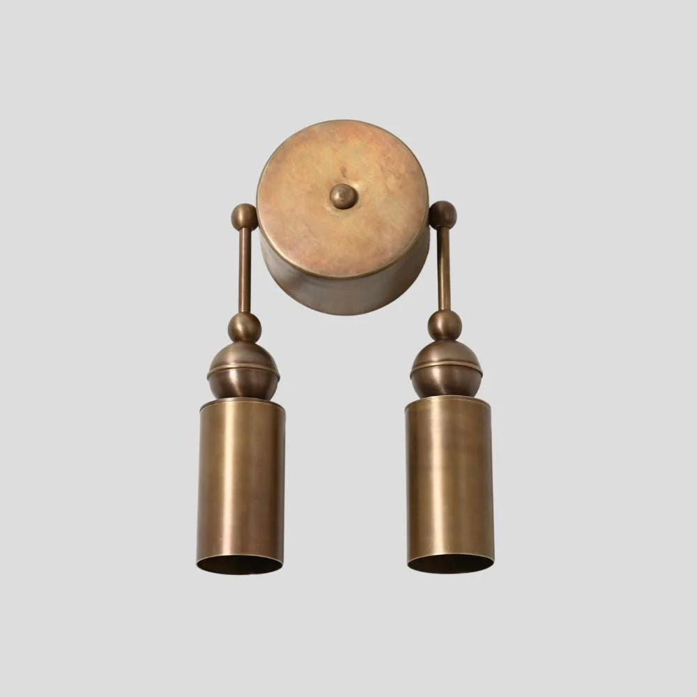 Double Brass Wall Sconce - 1950s Modern Wall Lamp - Image 5