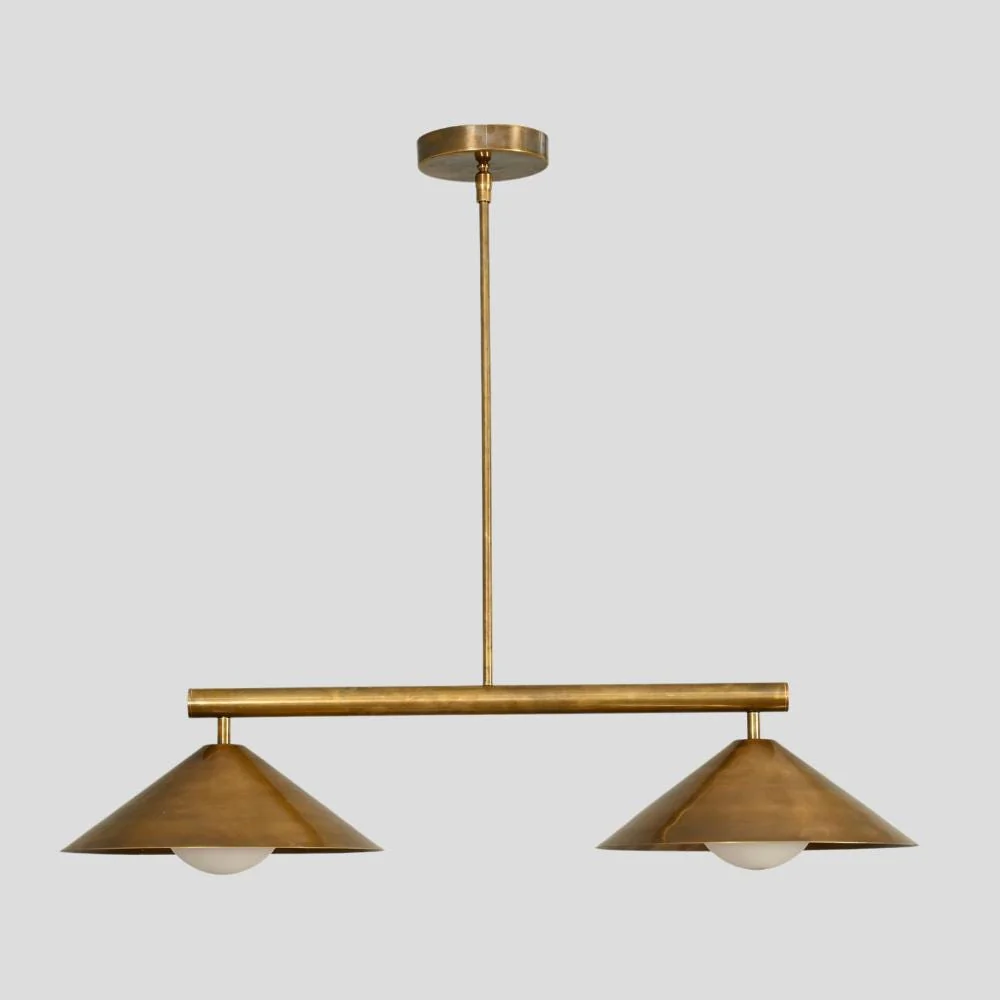 Mid century Pendant Light - Linear Brass Chandelier - Image 4