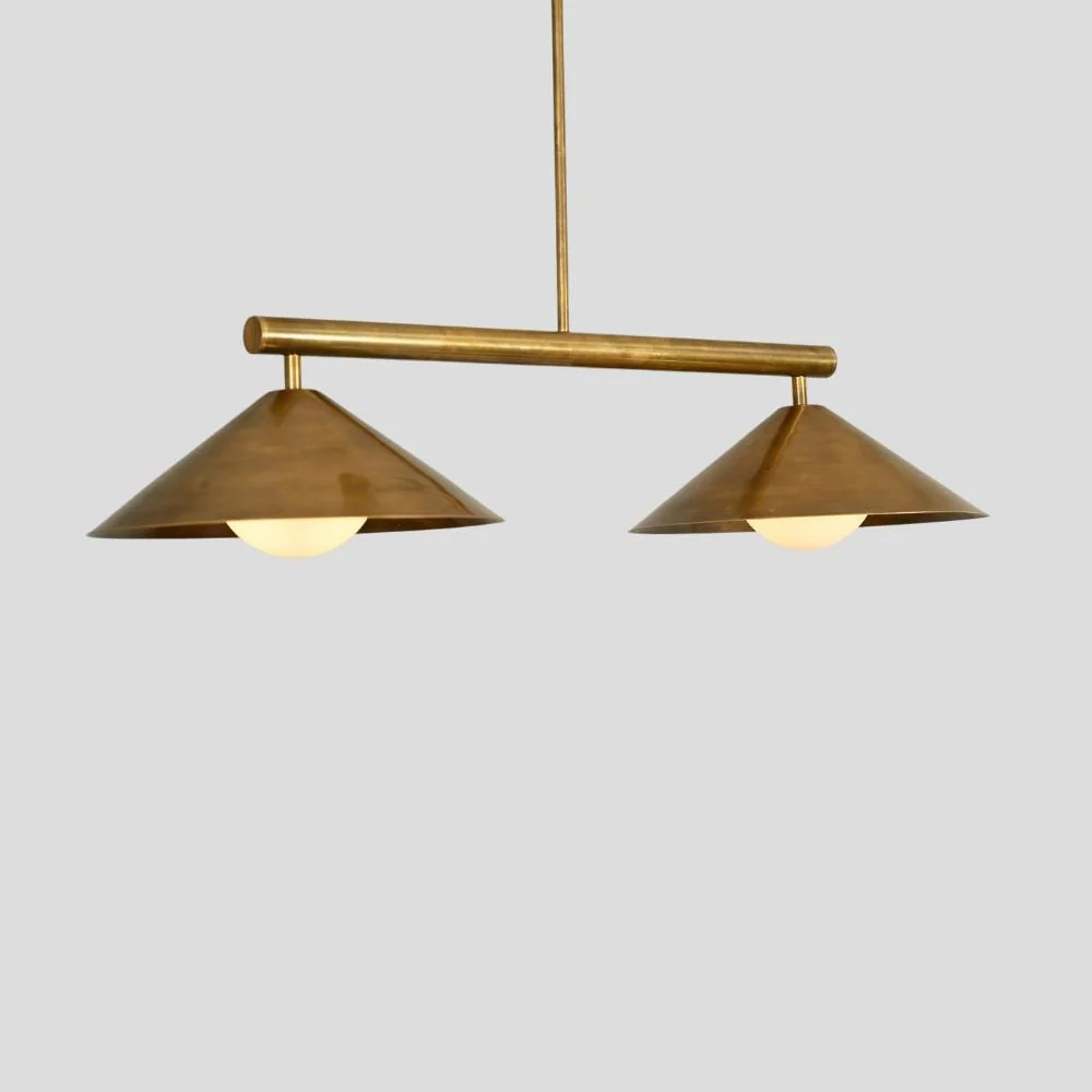 Mid century Pendant Light - Linear Brass Chandelier - Image 5