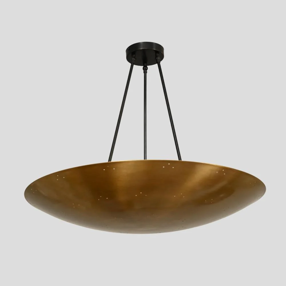 Modern Brass Dome - Perforated Pendant Light - Image 3