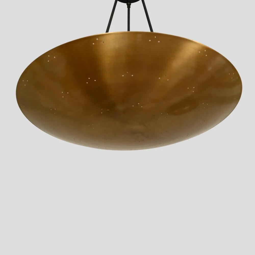 Modern Brass Dome - Perforated Pendant Light - Image 5