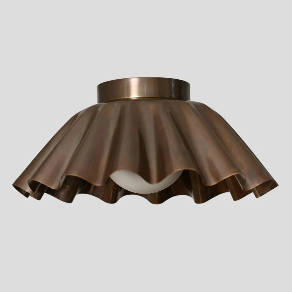 Brass Pendant Globe Flush Mount - Modern Ceiling Light - Image 3