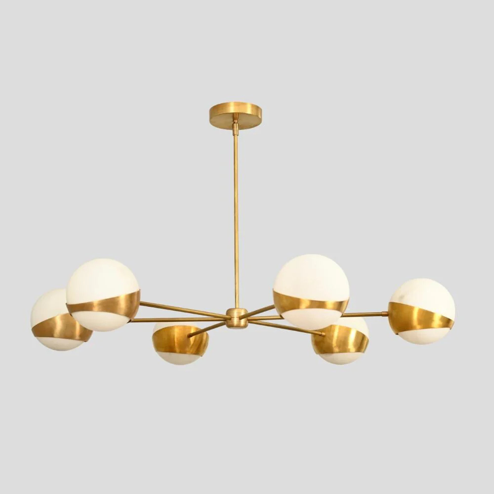 Modern Sputnik Chandelier - 6 Light Globe Pendant Lamp - Image 3