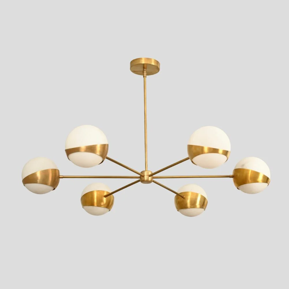 Modern Sputnik Chandelier - 6 Light Globe Pendant Lamp - Image 4