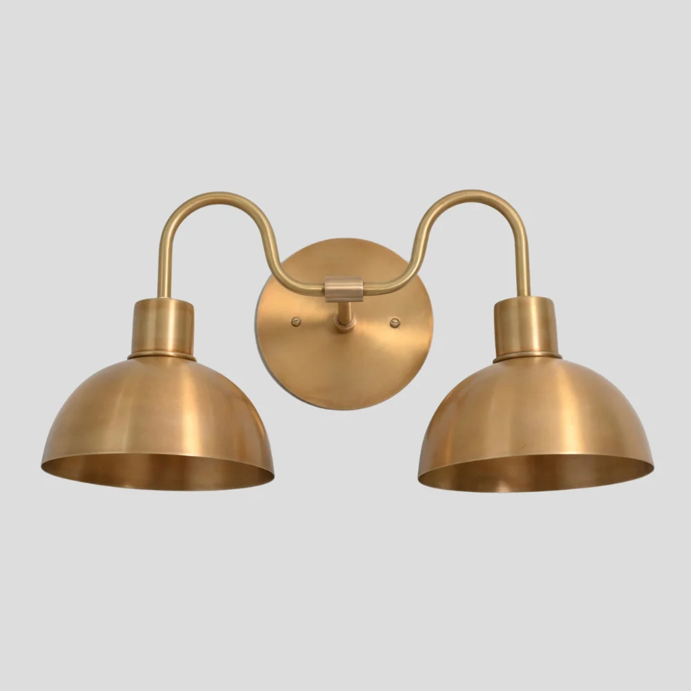 Round Vanity Light - Brass Wall Sconce - Image 3