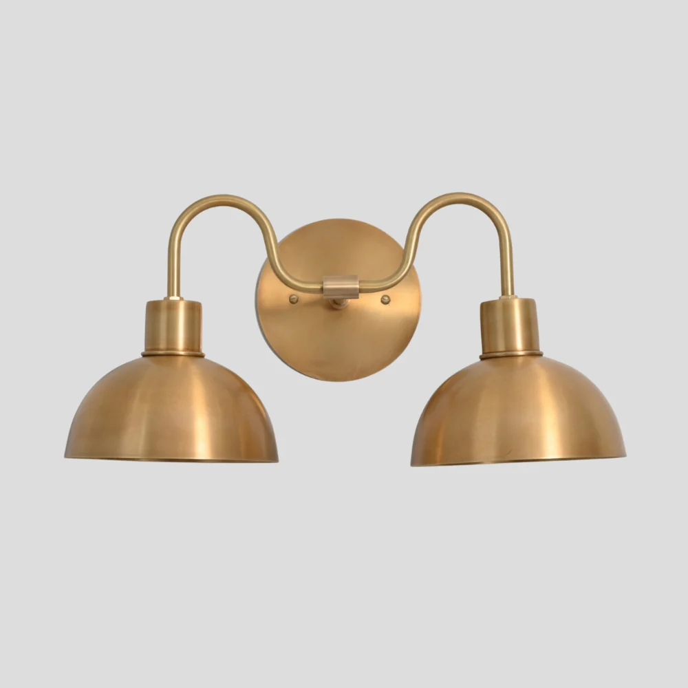 Round Vanity Light - Brass Wall Sconce - Image 4