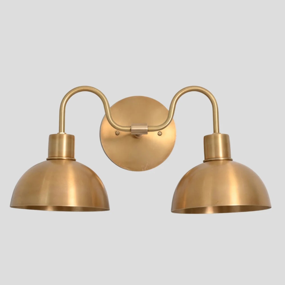 Round Vanity Light - Brass Wall Sconce - Image 5