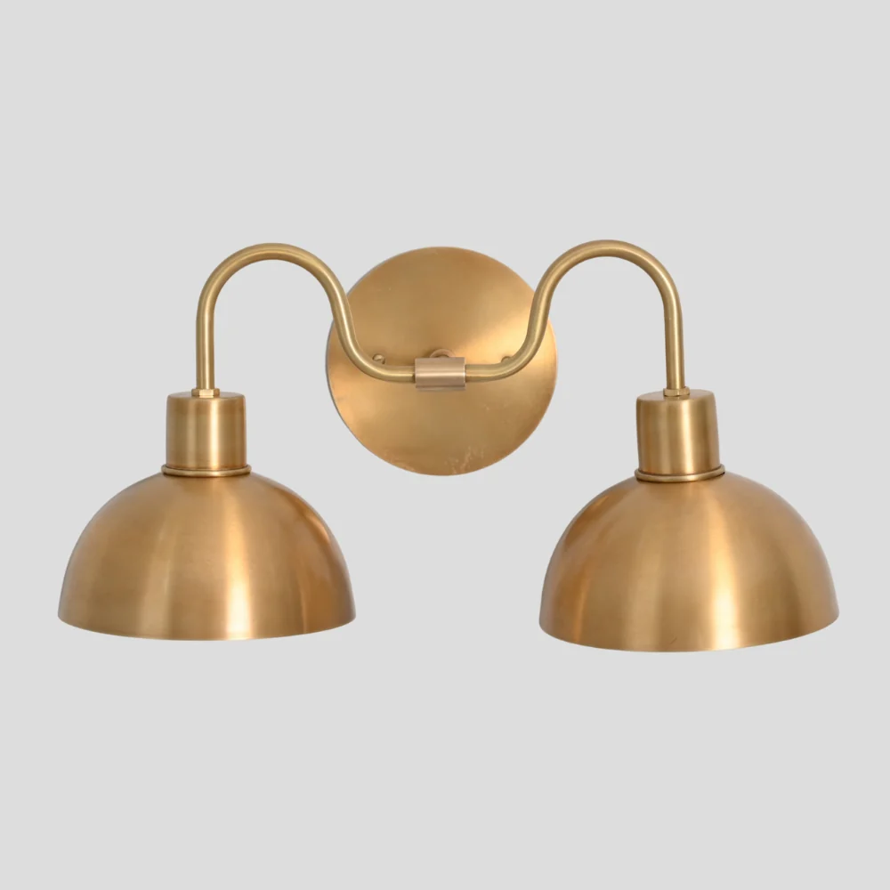 Round Vanity Light - Brass Wall Sconce - Image 6