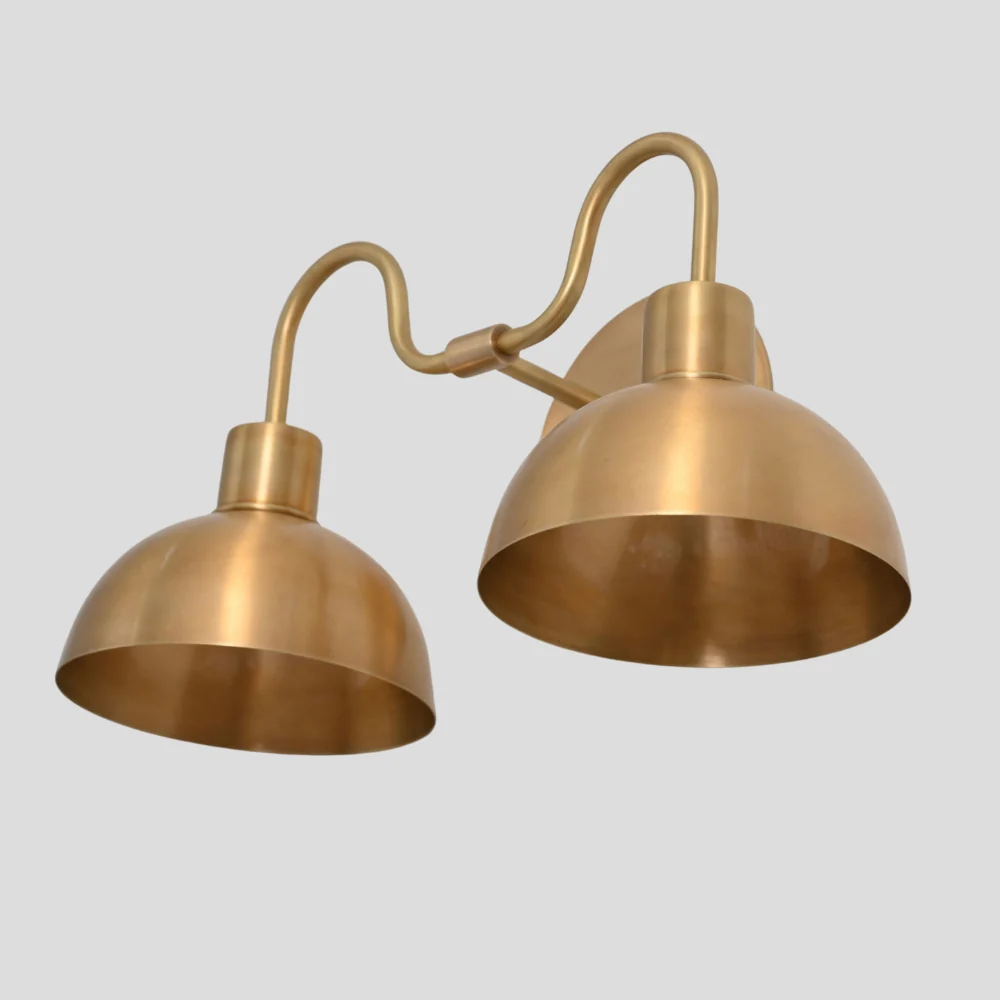 Round Vanity Light - Brass Wall Sconce - Image 8