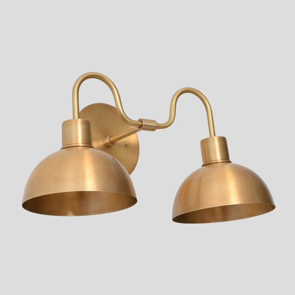 Round Vanity Light - Brass Wall Sconce - Image 9