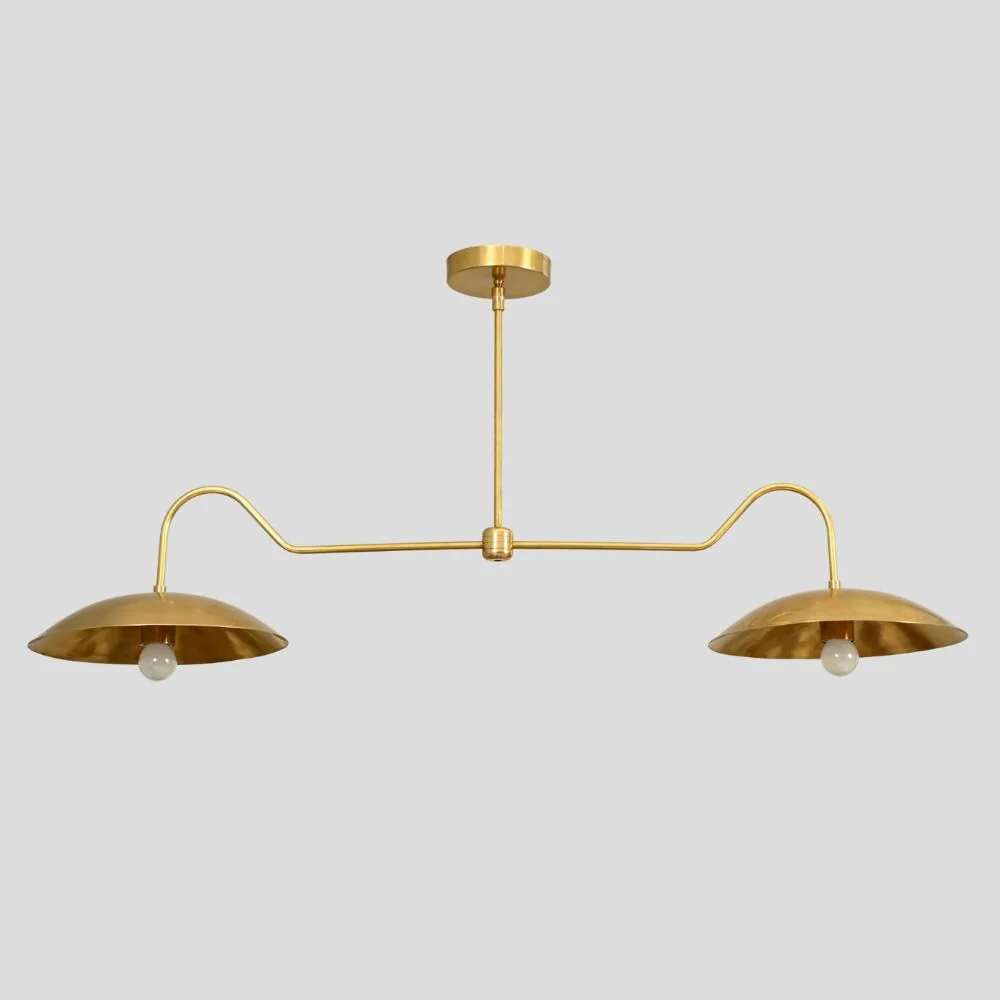 Sputnik Brass Chandelier - 2 Light Fixture - Image 3