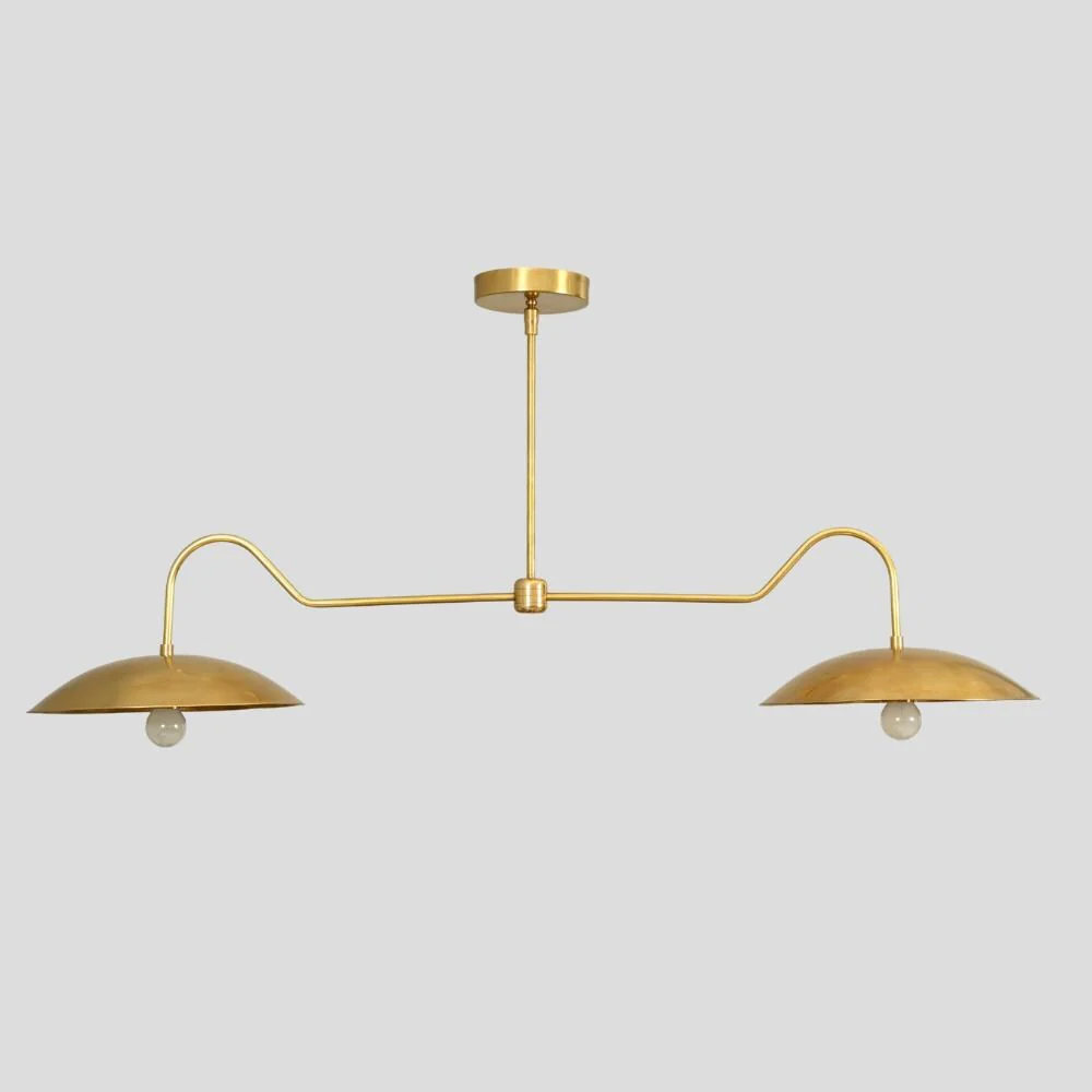 Sputnik Brass Chandelier - 2 Light Fixture - Image 4