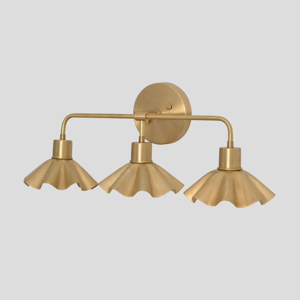Triple Brass Flower Wall Sconce - Vanity Light - Image 5
