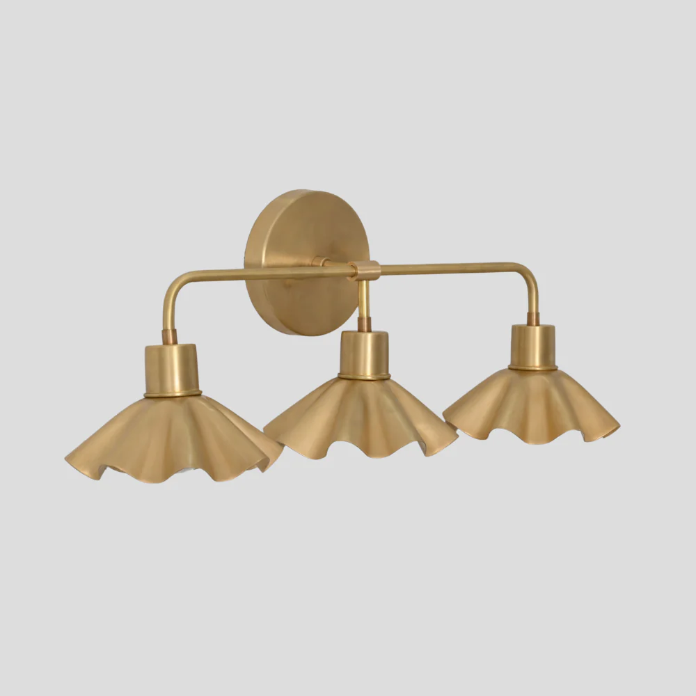 Triple Brass Flower Wall Sconce - Vanity Light - Image 8