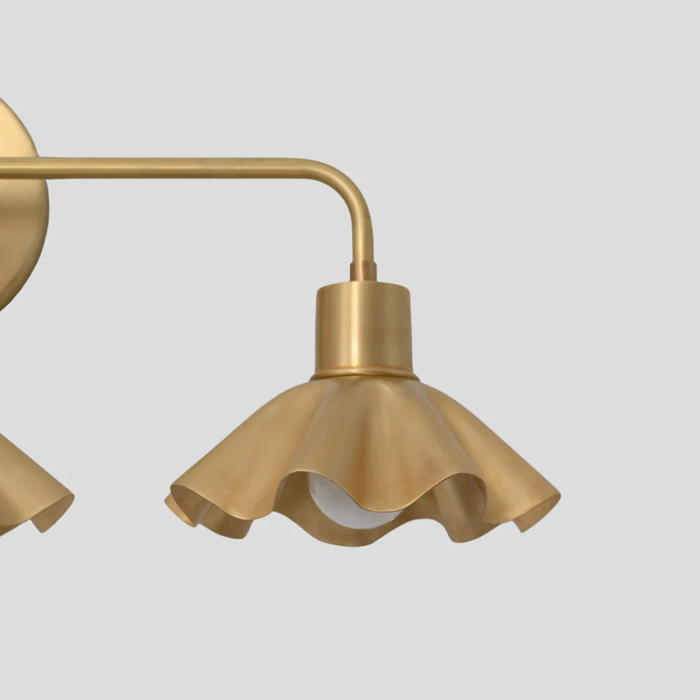 Triple Brass Flower Wall Sconce - Vanity Light - Image 9