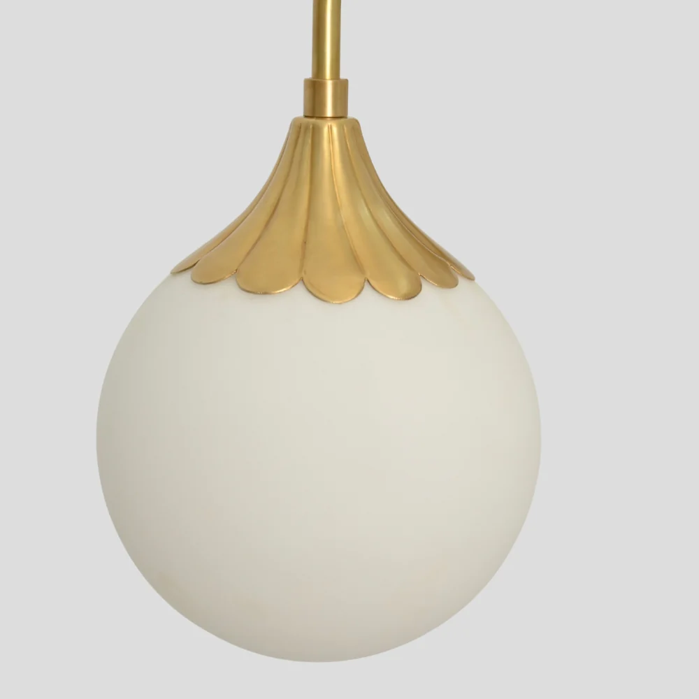 Vanity Light Brass Bathroom Wall Sconce - 3 Glass Globe - Image 6